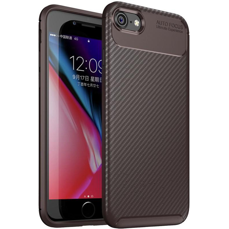 TOTO TPU Carbon Fiber 1,5mm Case iPhone 7/8 Coffee - зображення 1