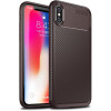 TOTO TPU Carbon Fiber 1,5mm Case iPhone X/XS Coffee - зображення 1