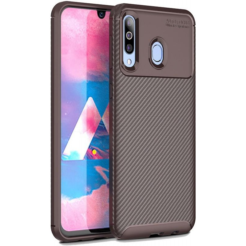 TOTO TPU Carbon Fiber 1,5mm Case Samsung Galaxy M30 Coffee - зображення 1