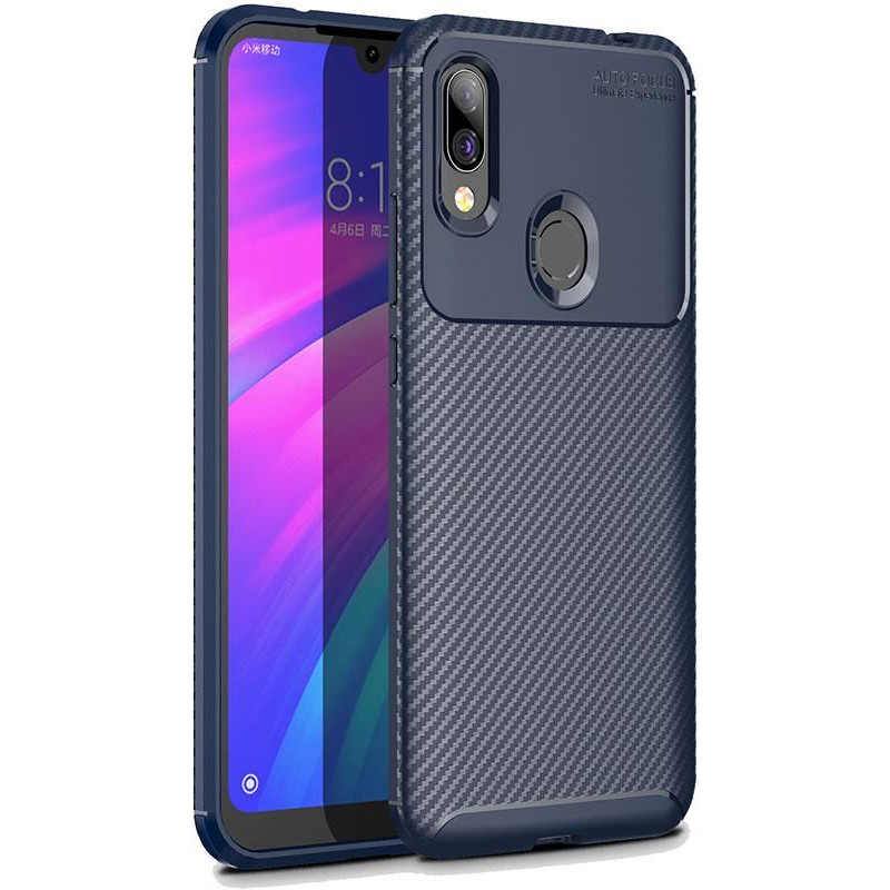 TOTO TPU Carbon Fiber 1,5mm Case Xiaomi Redmi 7 Dark Blue - зображення 1