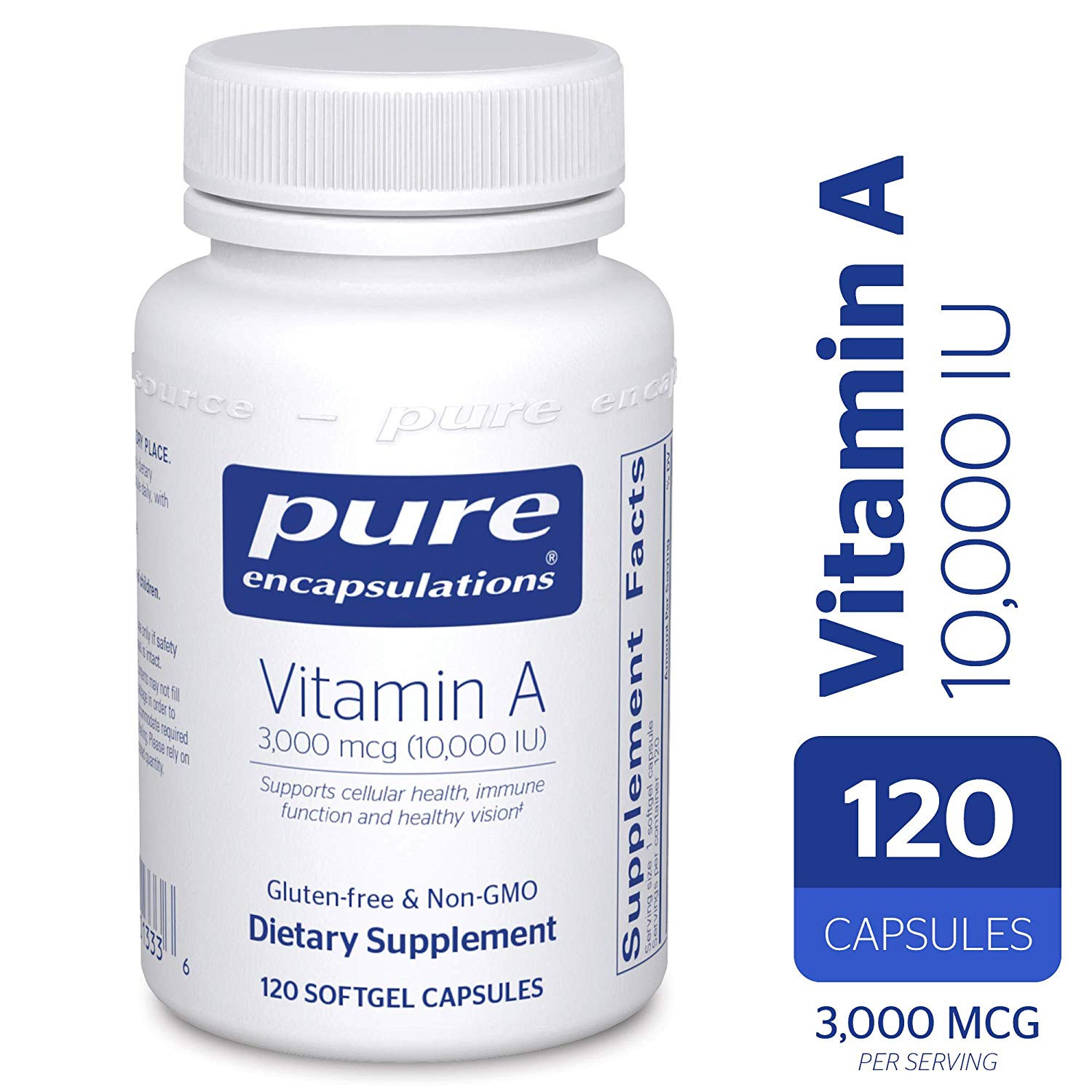 Pure Encapsulations Vitamin A 3,000 mcg /10,000 IU/ 120 caps - зображення 1