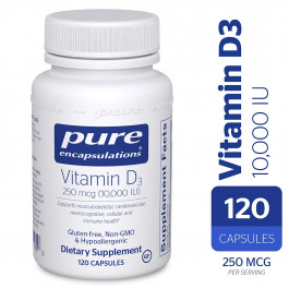 Pure Encapsulations Vitamin D3 250 mcg /10,000 IU/ 120 caps