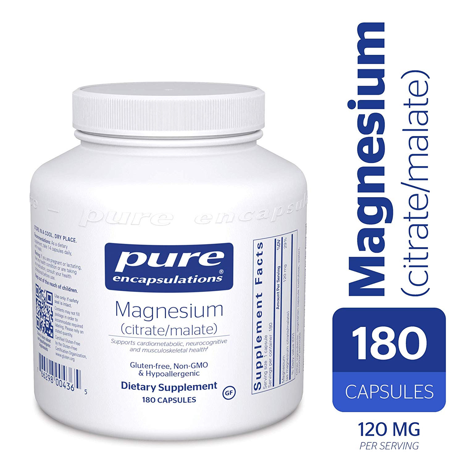 Pure Encapsulations Magnesium Citrate/Malate 180 caps - зображення 1