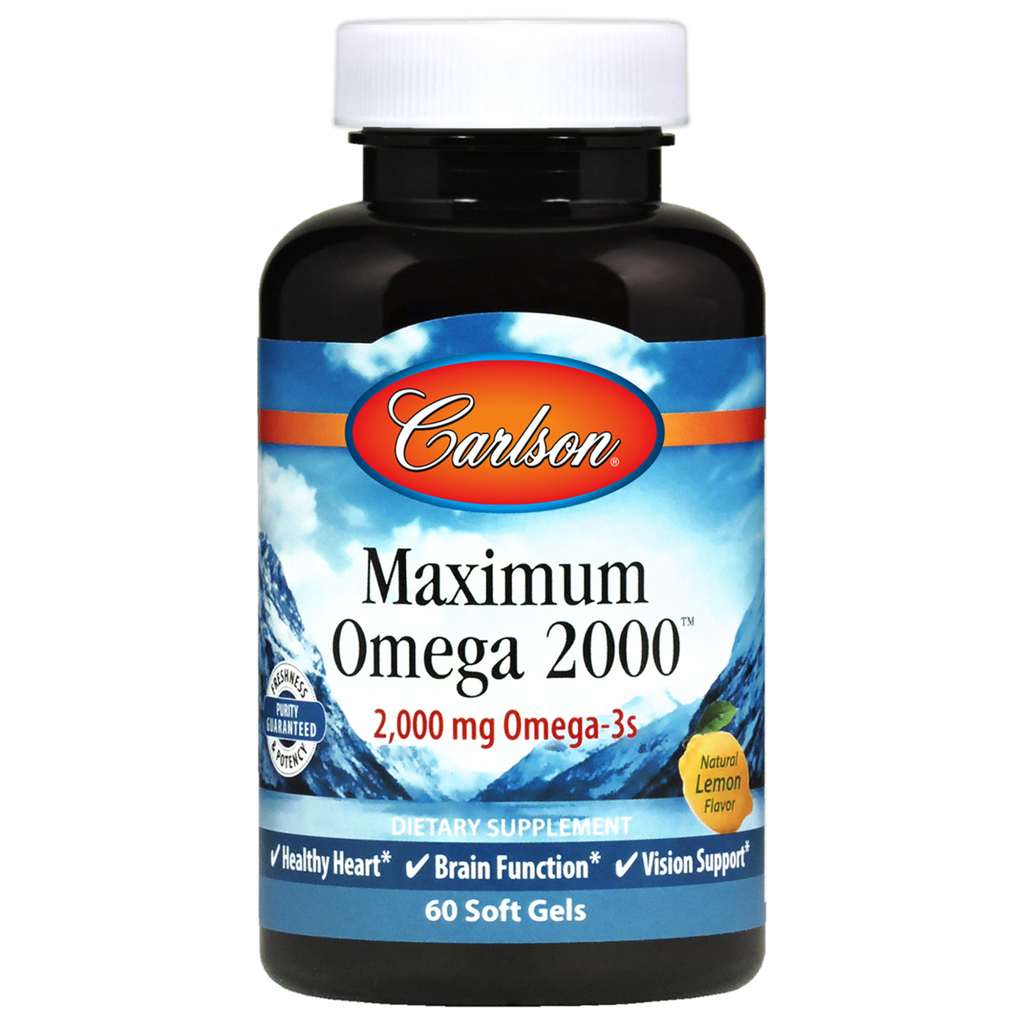 Carlson Labs Maximum Omega 2000 60 caps Natural Lemon - зображення 1