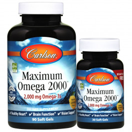Carlson Labs Maximum Omega 2000 120 caps /90+30 caps/ Natural Lemon