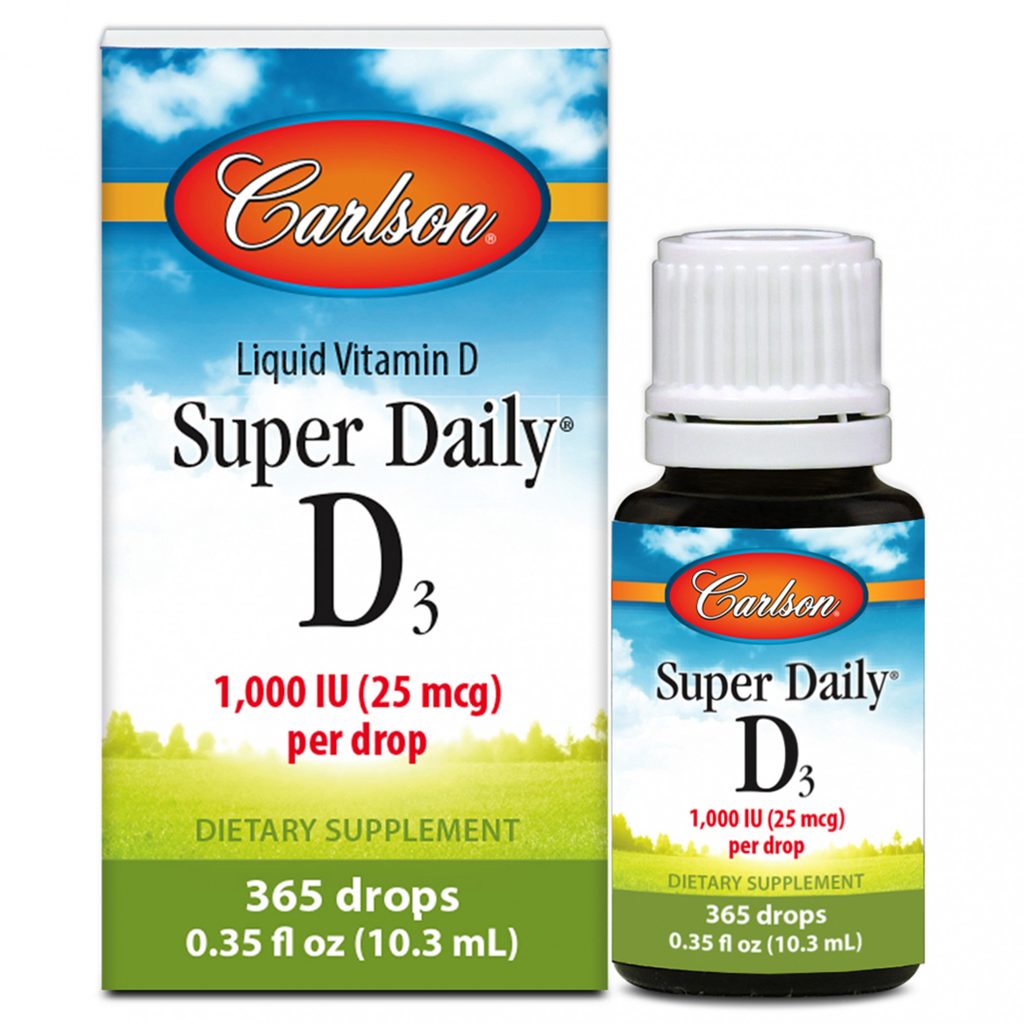 Carlson Labs Super Daily D3 1,000 IU /25 mcg/ 10,3 ml /365 servings/ Unflavored - зображення 1