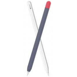 AHASTYLE Two Color Silicone Sleeve for Apple Pencil 2 - Navy Blue/Red (AHA-01652-NNR)