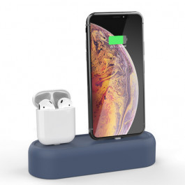 AHASTYLE Silicone Stand 2 in 1 for Apple AirPods and iPhone - Navy Blue (AHA-01550-NBL)
