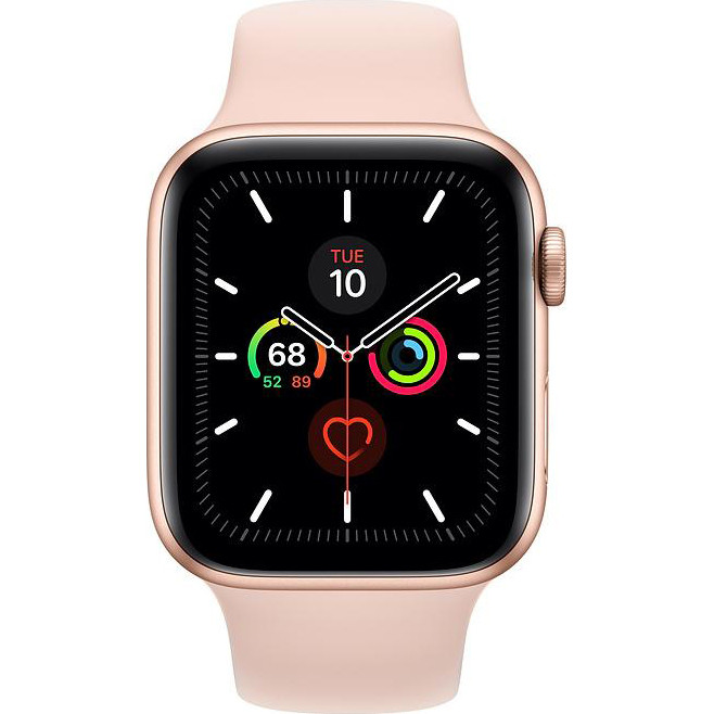 Apple Watch Series 5 LTE 44mm Gold Aluminum w. Pink Sand b.- Gold Aluminum (MWW02) - зображення 1
