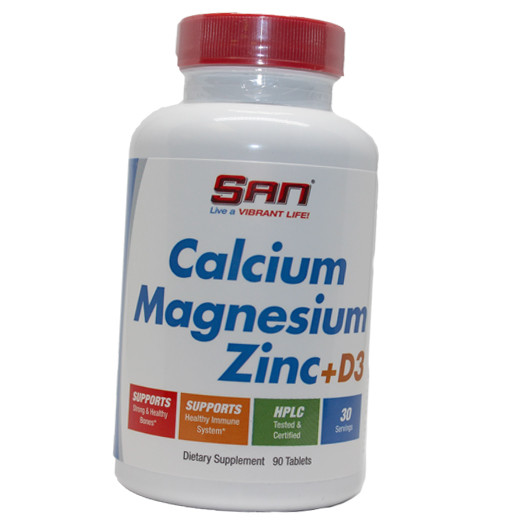 SAN Calcium Magnesium Zinc + D3 90 tabs - зображення 1