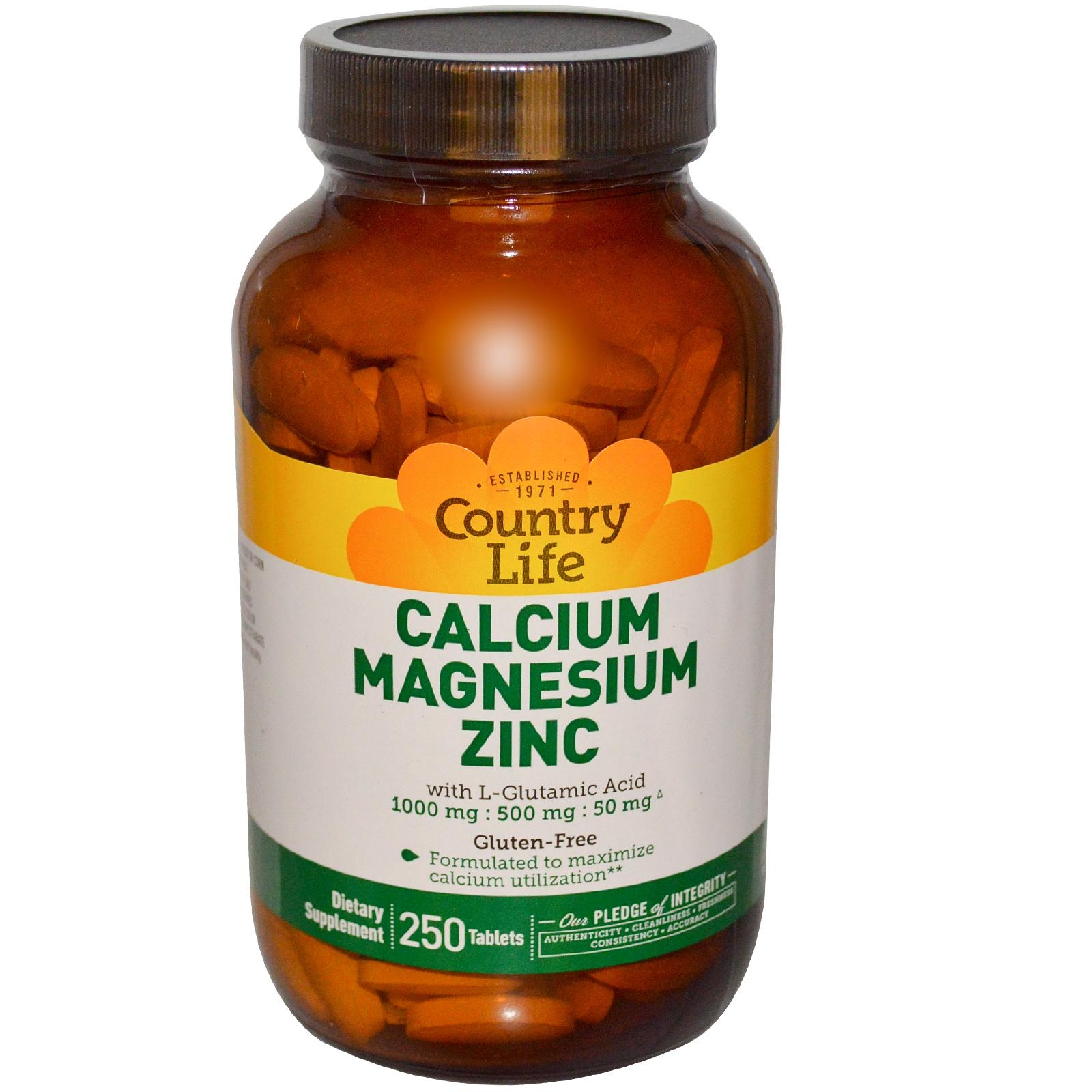 Country Life Calcium-Magnesium-Zinc 250 tabs - зображення 1