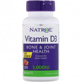 Natrol Vitamin D3 5,000 IU 90 tabs Strawberry