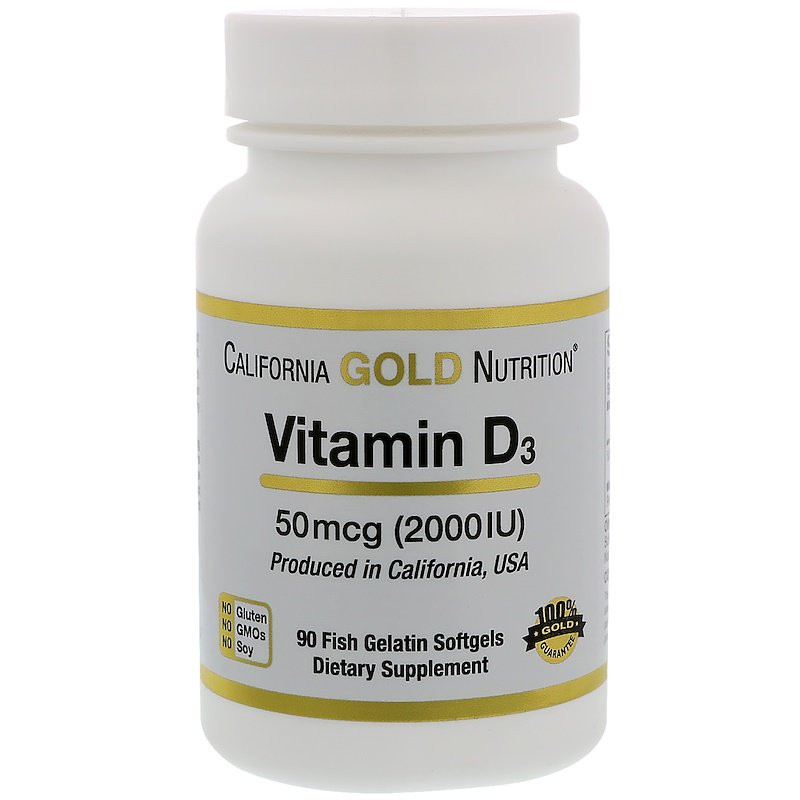 California Gold Nutrition Vitamin D3 50 mcg /2000 IU/ 90 caps - зображення 1