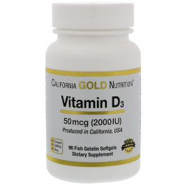 California Gold Nutrition Vitamin D3 50 mcg /2000 IU/ 90 caps