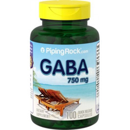 Piping Rock GABA /Gamma-Aminobutyric Acid/ 750 mg 100 caps