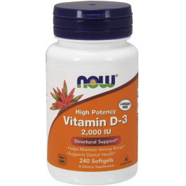 Now Vitamin D-3 2000 IU 240 caps