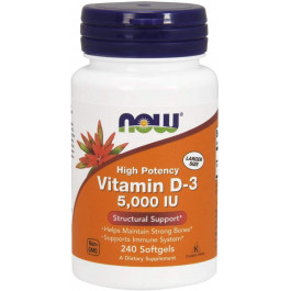 Now Vitamin D-3 5000 IU 240 caps