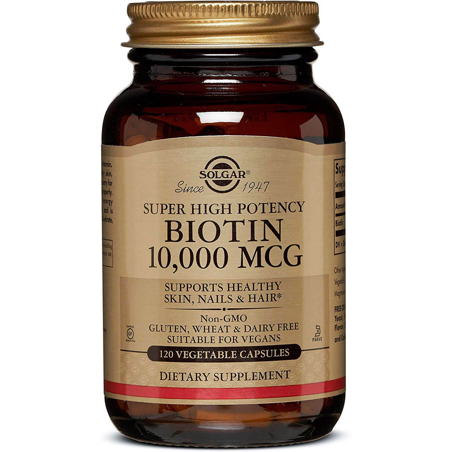 Solgar Biotin 10,000 mcg Vegetable Capsules 120 caps - зображення 1