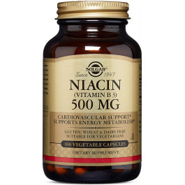 Solgar Niacin /Vitamin B3/ 500 mg Vegetable Capsules 100 tabs