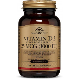 Solgar Vitamin D3 25 mcg /1000 IU/ Softgels 100 caps