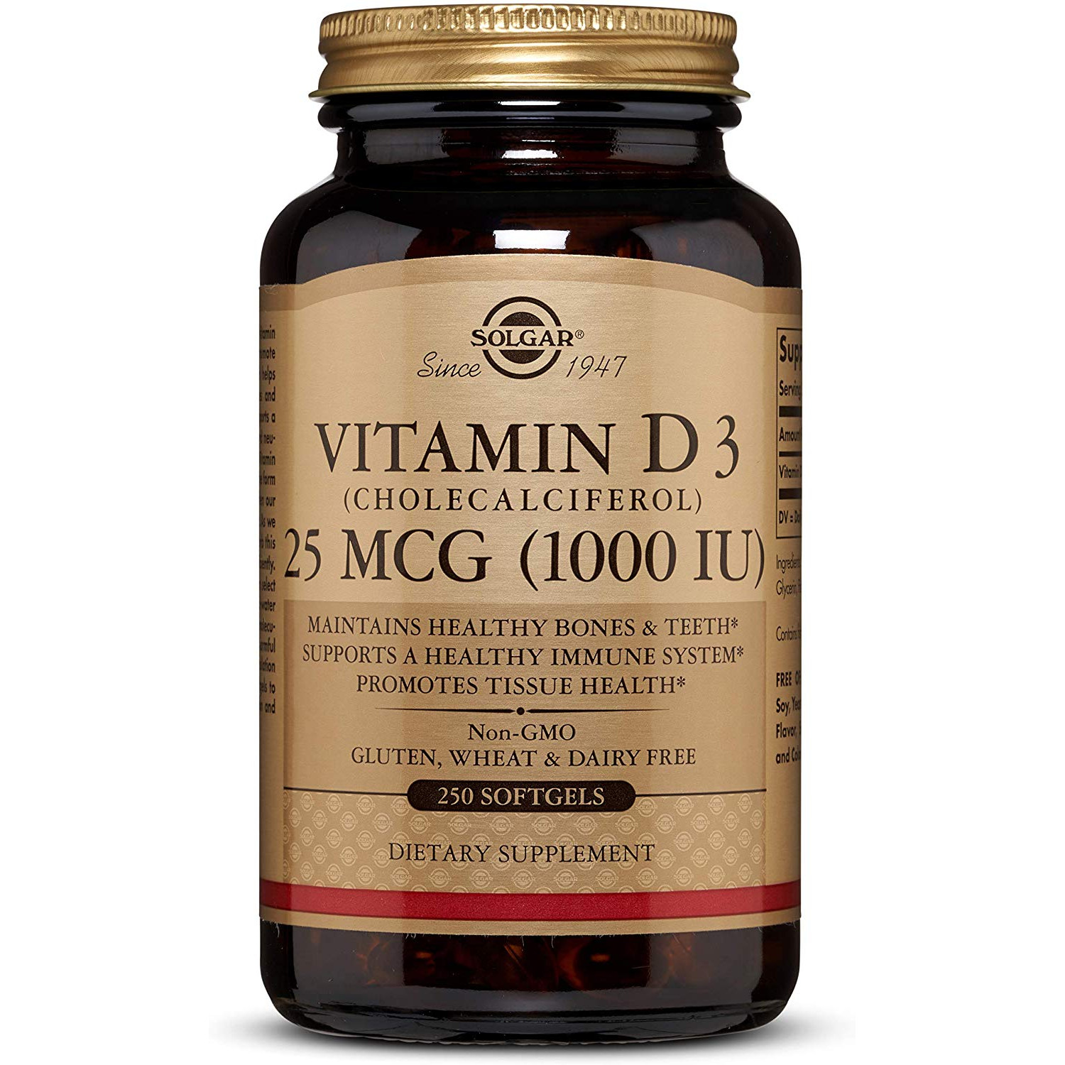 Solgar Vitamin D3 25 mcg /1000 IU/ Softgels 250 caps - зображення 1