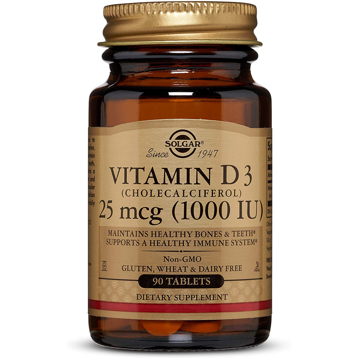 Solgar Vitamin D3 25 mcg /1000 IU/ Tablets 90 tabs - зображення 1