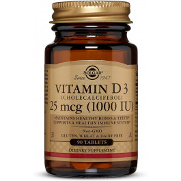 Solgar Vitamin D3 25 mcg /1000 IU/ Tablets 90 tabs