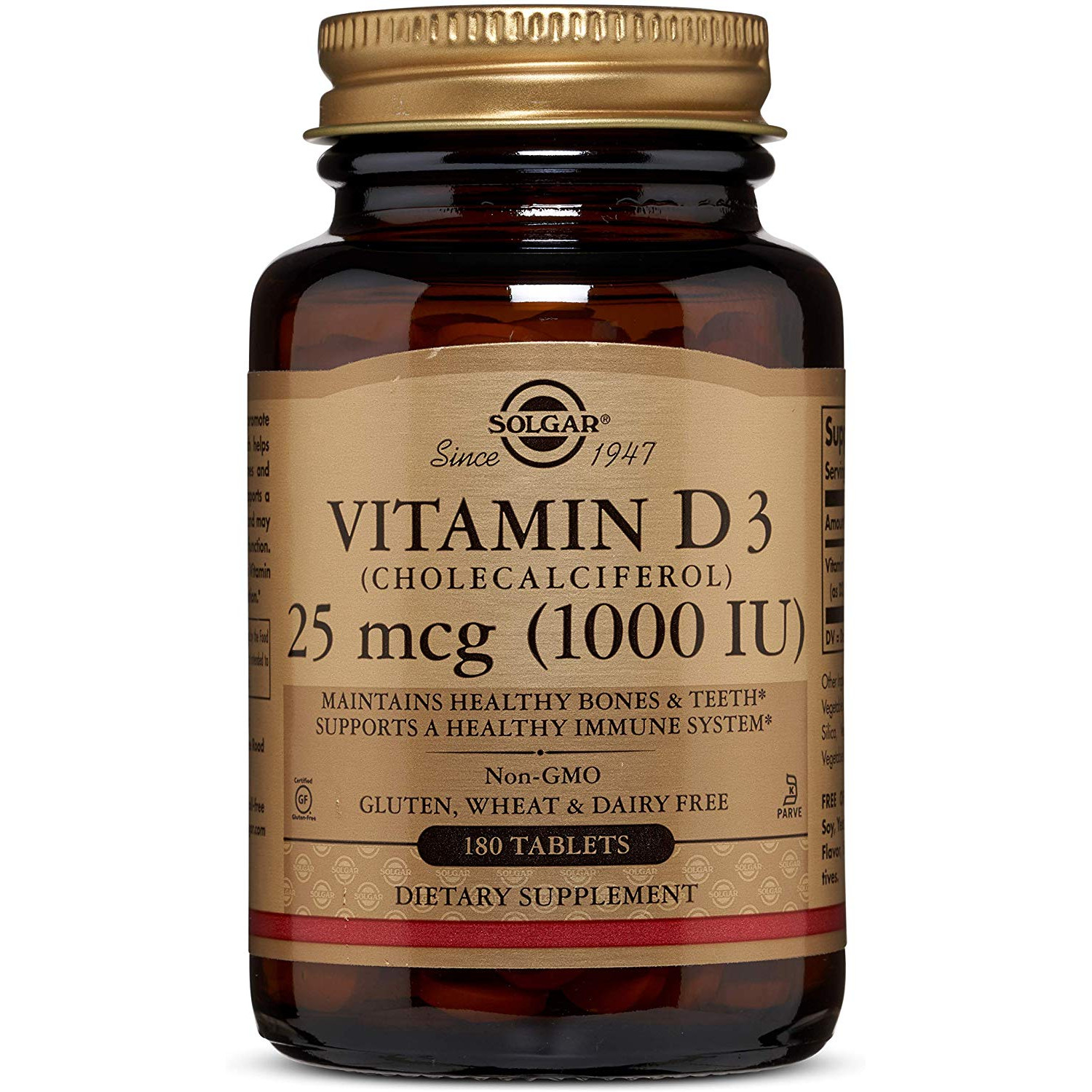 Solgar Vitamin D3 25 mcg /1000 IU/ Tablets 180 tabs - зображення 1