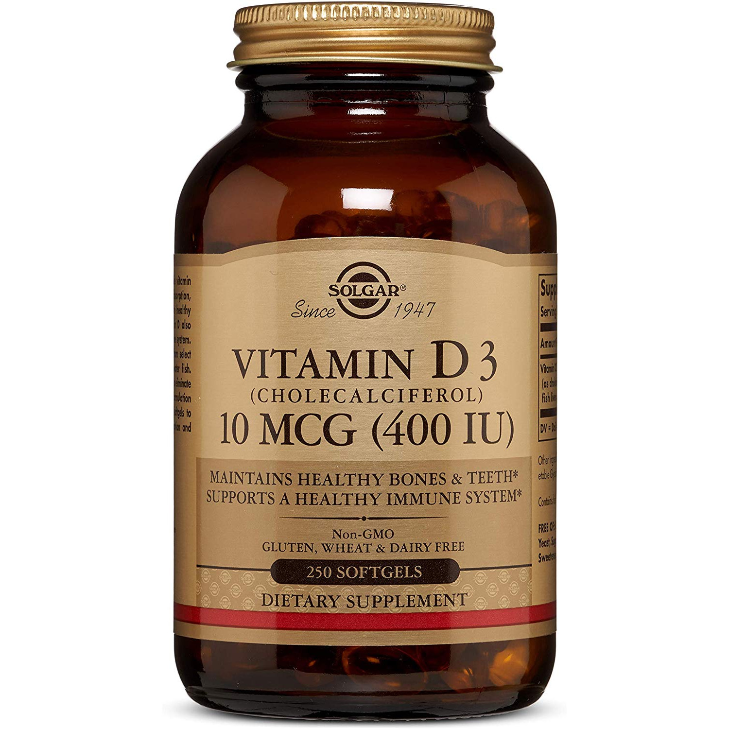 Solgar Vitamin D3 10 mcg /400 IU/ Softgels 250 caps - зображення 1