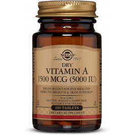 Solgar Dry Vitamin A 1500 mcg /5000 IU/ Tablets 100 tabs