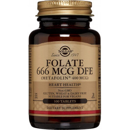 Solgar Folate 666 MCG DFE /Metafolin 400 mcg/ Tablets 100 tabs