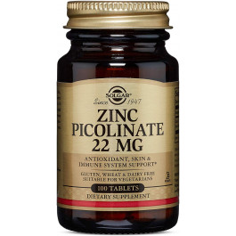 Solgar Zinc Picolinate 22 mg Tablets 100 tabs