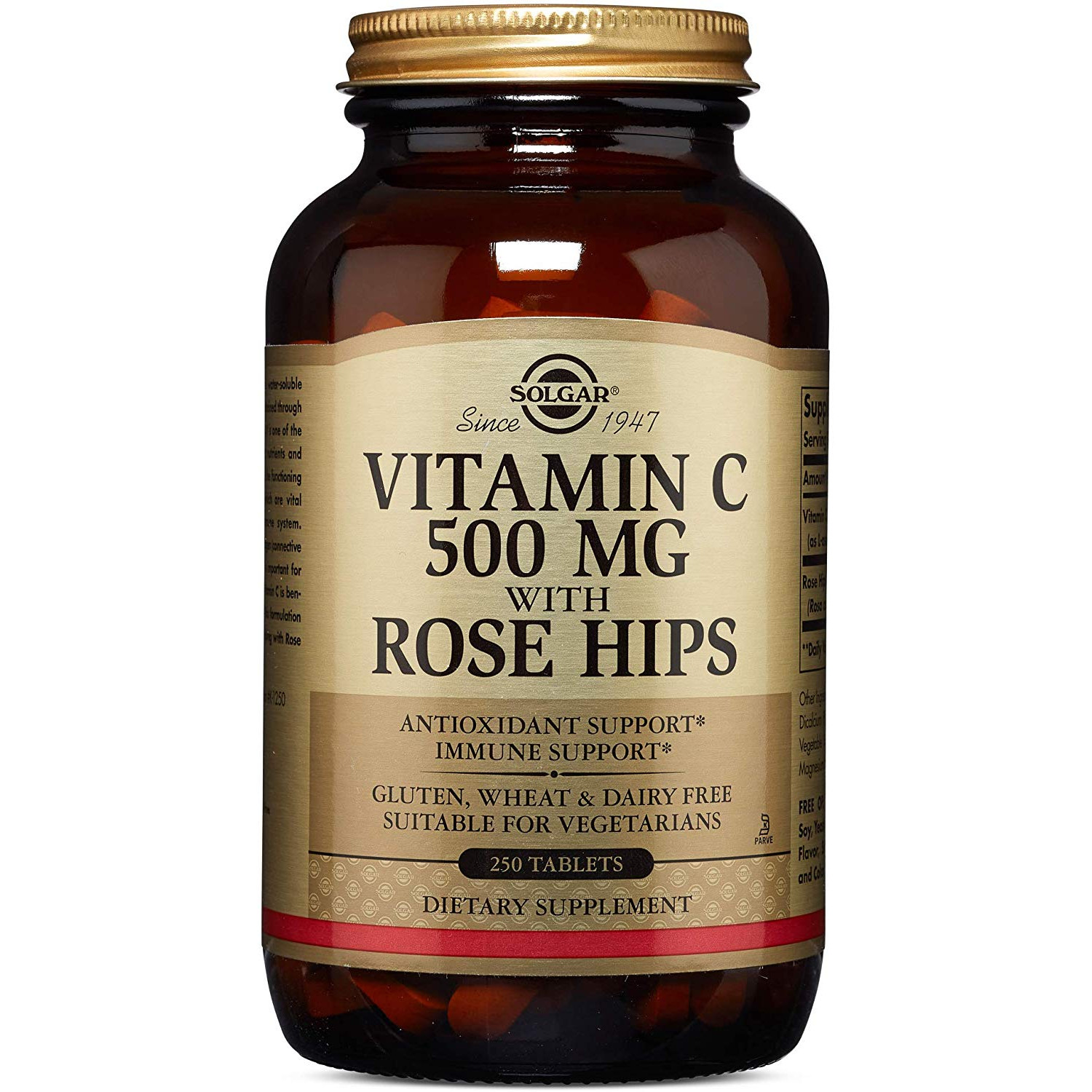 Solgar Vitamin C 500 mg with Rose Hips Tablets 250 tabs - зображення 1