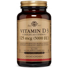   Solgar Vitamin D3 125 mcg /5,000 IU/ Vegetable Capsules 240 caps