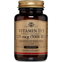 Solgar Vitamin D3 125 mcg /5,000 IU/ Softgels 100 caps