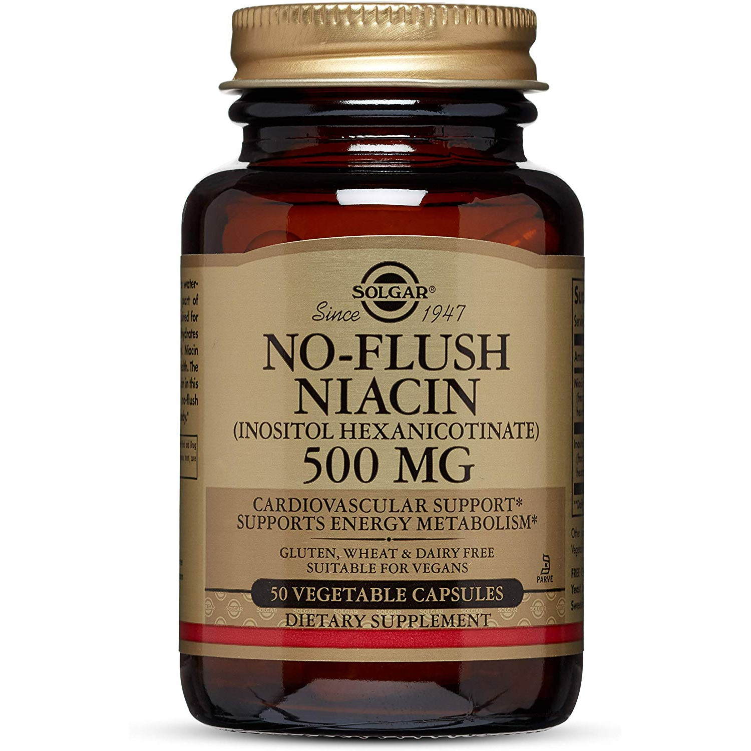Solgar No-Flush Niacin 500 mg Vegetable Capsules /Vitamin B3/ 50 caps - зображення 1