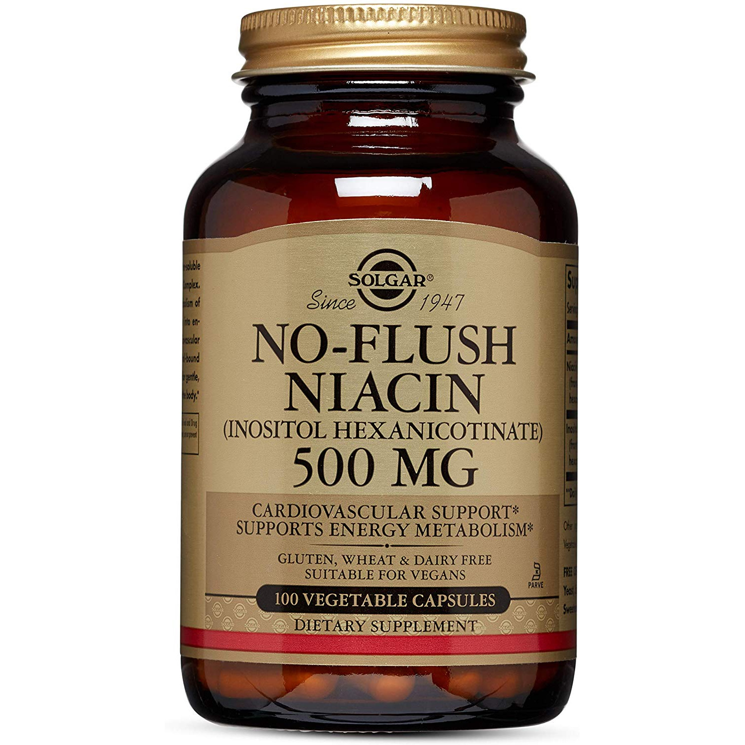 Solgar No-Flush Niacin 500 mg Vegetable Capsules /Vitamin B3/ 100 caps - зображення 1