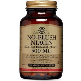 Solgar No-Flush Niacin 500 mg Vegetable Capsules /Vitamin B3/ 100 caps