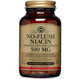   Solgar No-Flush Niacin 500 mg Vegetable Capsules /Vitamin B3/ 100 caps