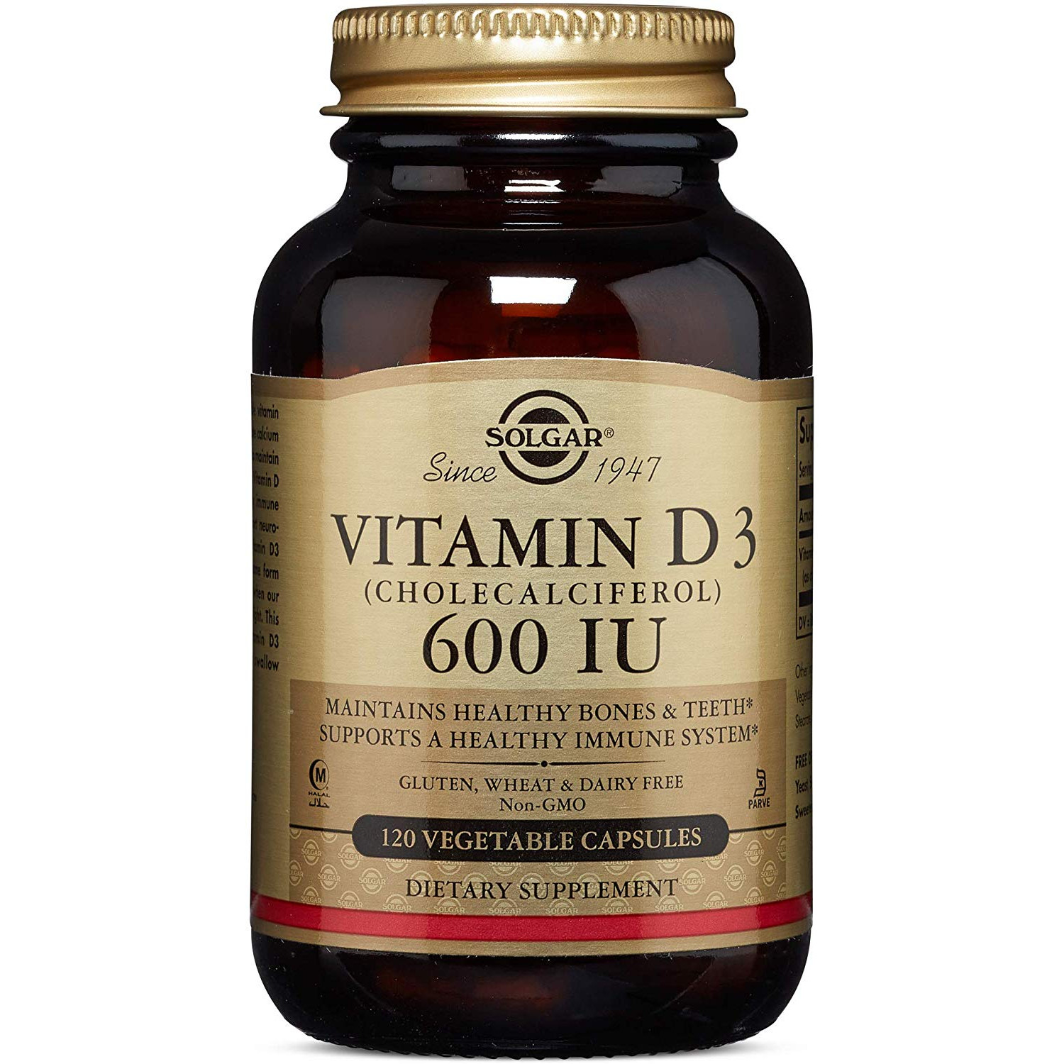 Solgar Vitamin D3 15 mcg /600 IU/ Vegetable Capsules 120 caps - зображення 1