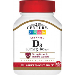 21st Century Chewable Vitamin D3 10 mcg /400 IU/ 110 tabs Orange