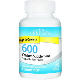 21st Century Calcium Supplement 600 mg 75 tabs