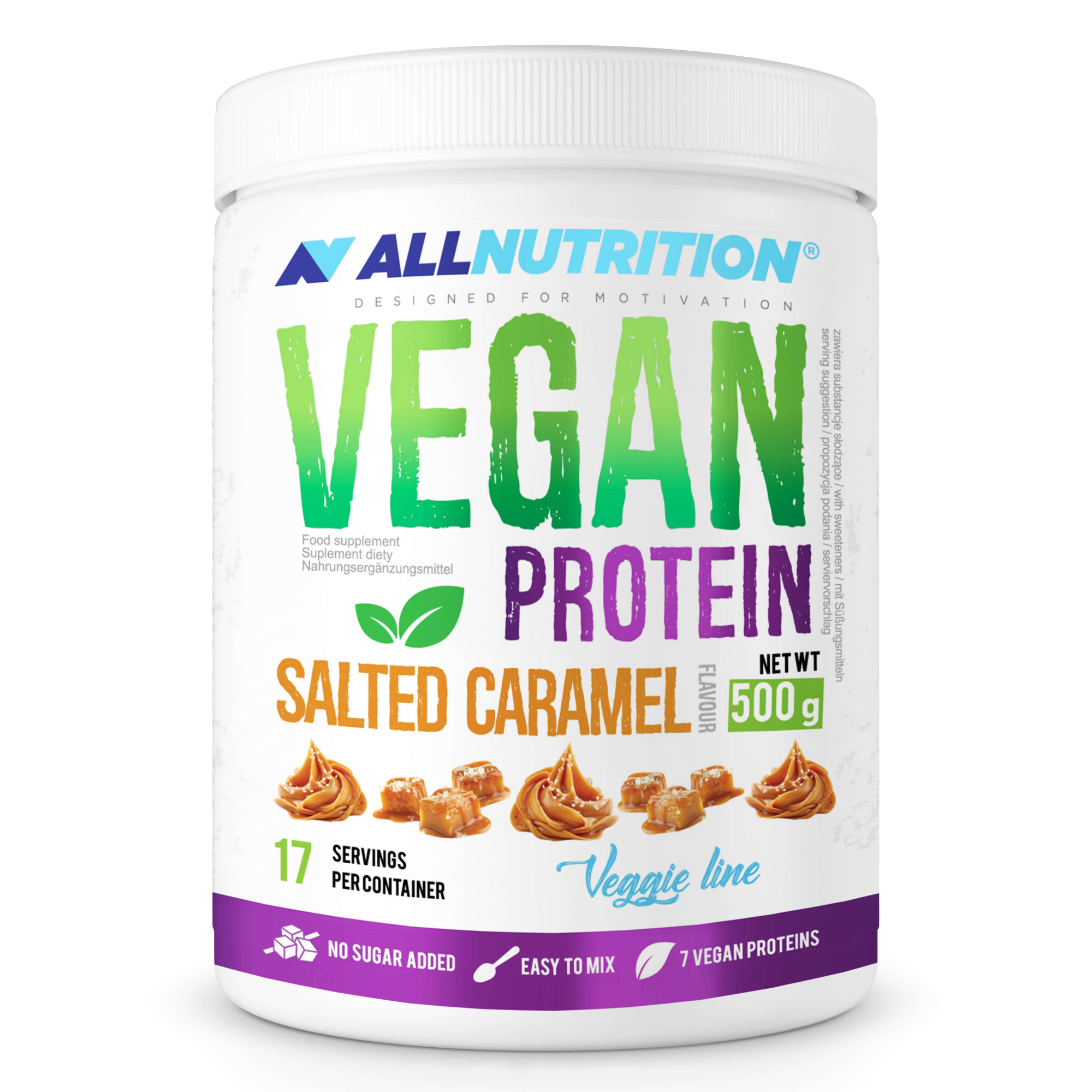 AllNutrition Vegan Protein 500 g /17 servings/ Salted Caramel - зображення 1