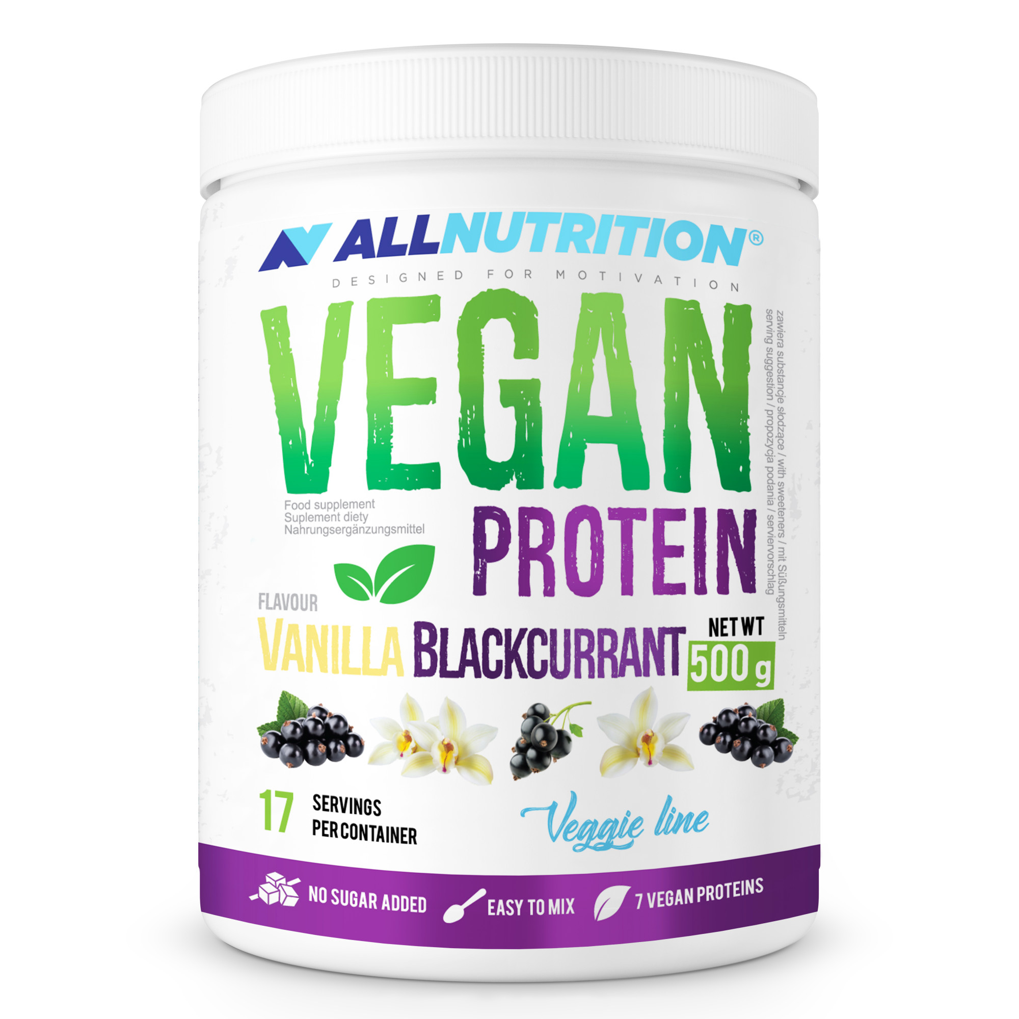 AllNutrition Vegan Protein 500 g /17 servings/ Vanilla Blackcurrant - зображення 1
