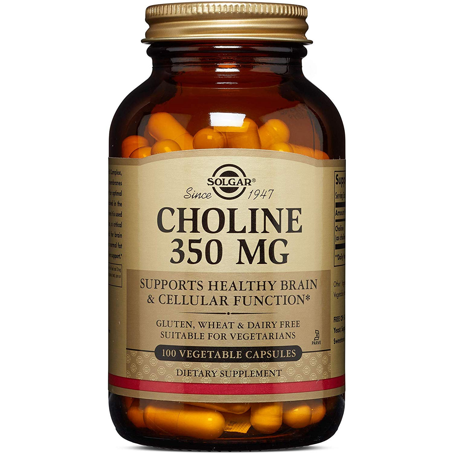 Solgar Choline 350 mg Vegetable Capsules 100 caps - зображення 1