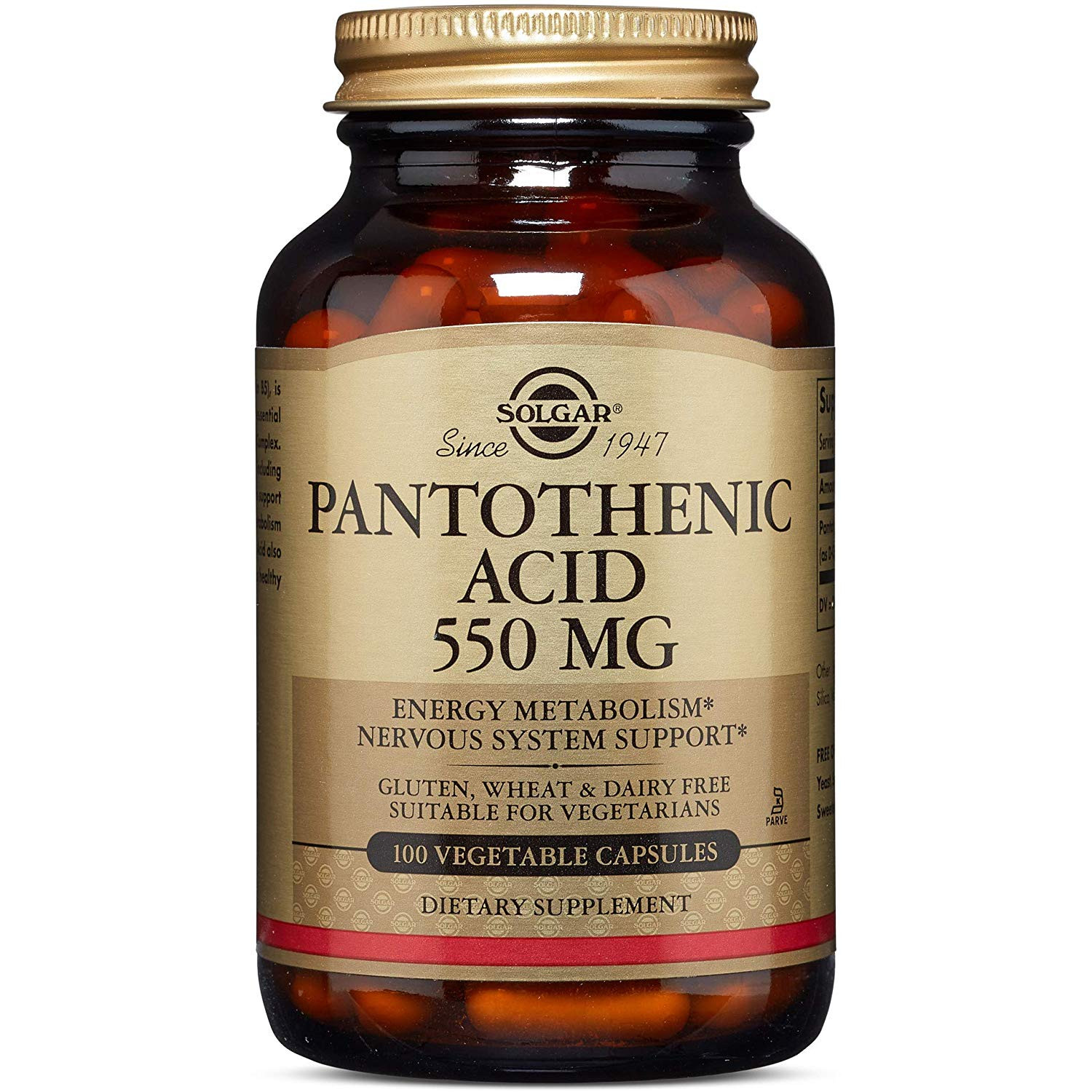 Solgar Pantothenic Acid /Vitamin B5/ 550 mg Vegetable Capsules 100 caps - зображення 1