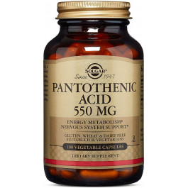Solgar Pantothenic Acid /Vitamin B5/ 550 mg Vegetable Capsules 100 caps