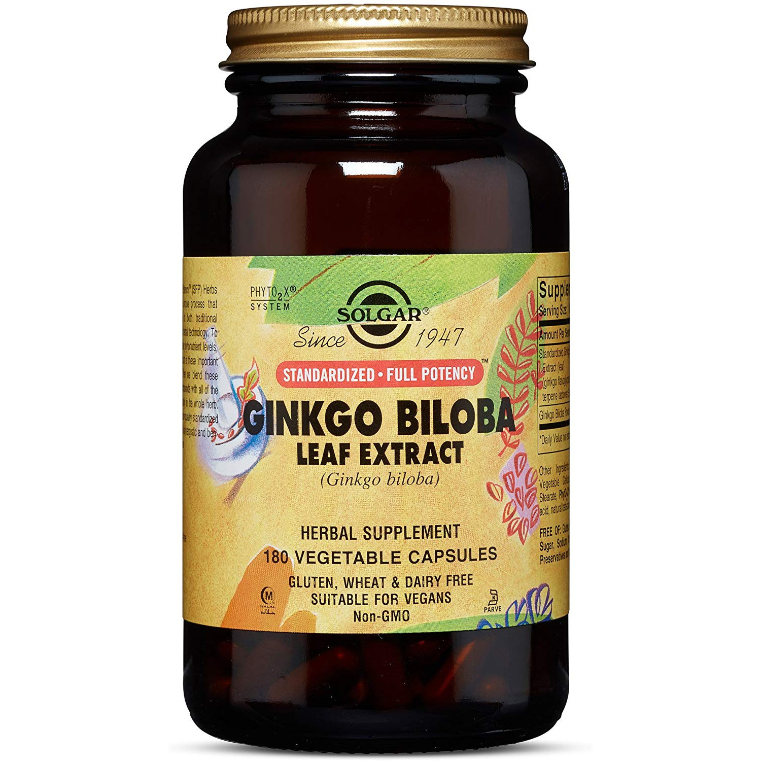 Solgar Ginkgo Biloba Leaf Extract Vegetable Capsules 180 caps - зображення 1