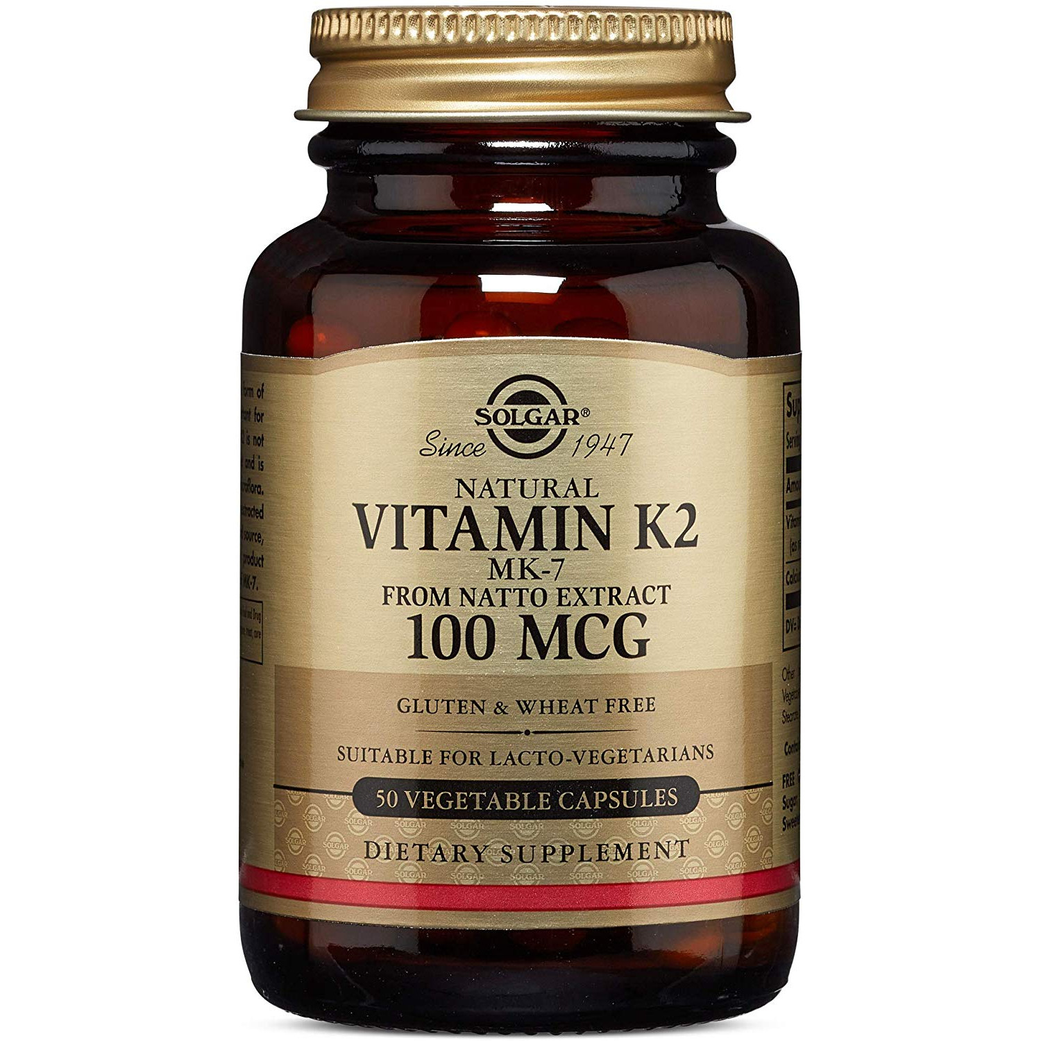 Solgar Vitamin K2 /MK-7/ 100 mcg Vegetable Capsules 50 caps - зображення 1