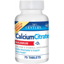 21st Century Calcium Citrate + D3 Maximum 75 tabs
